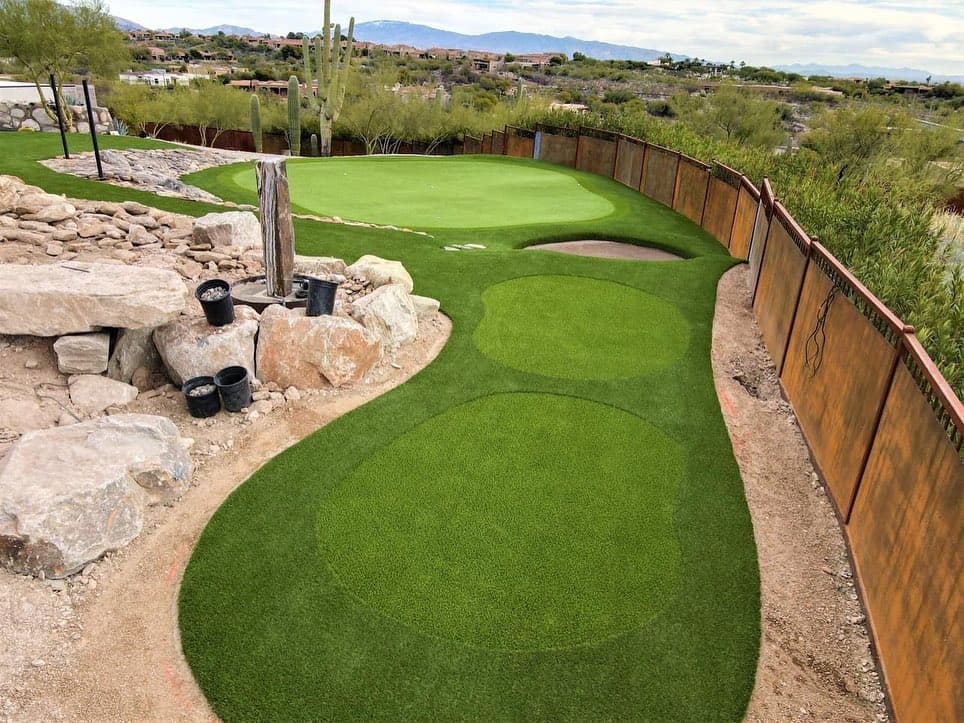 Custom Turf Putting Green & Bunker